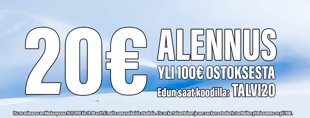 20€ alennus yli 100€ ostoksesta